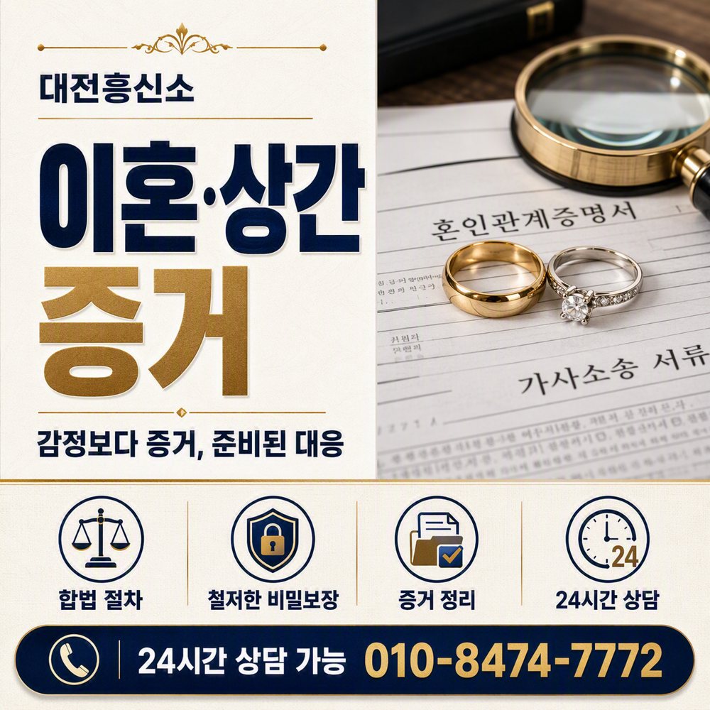 대전흥신소 이혼·상간 증거